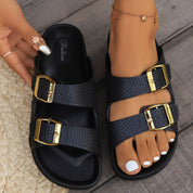 Verve Honeycomb Slides Black Women's Footwear