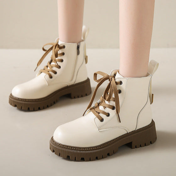 Fleece Lined Combat Boots Women's Footwear