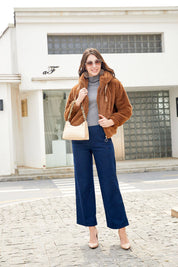 Women's Hooded Faux Fur Jacket Faux Fur Jacket