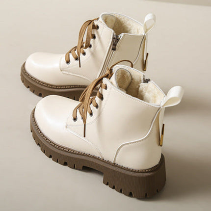 Fleece Lined Combat Boots Women's Footwear