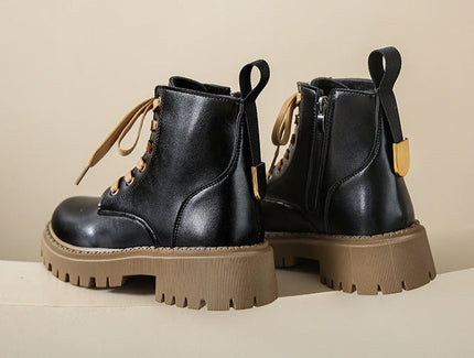 Fleece Lined Combat Boots Women's Footwear