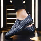 Handwoven Leather Slip‑On Shoes for Men's Women Shoes