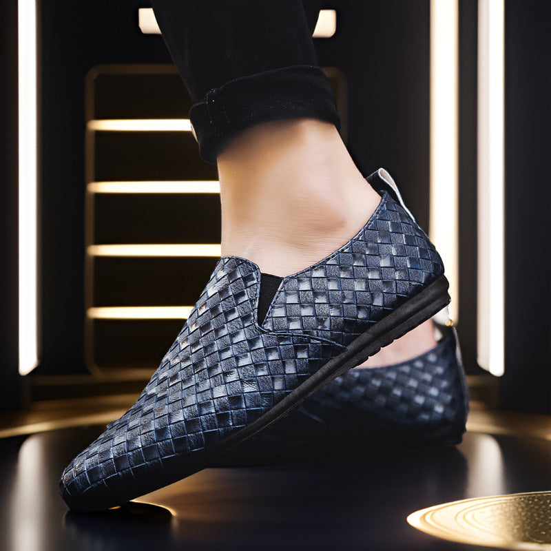 Handwoven Leather Slip‑On Shoes for Men's Women Shoes