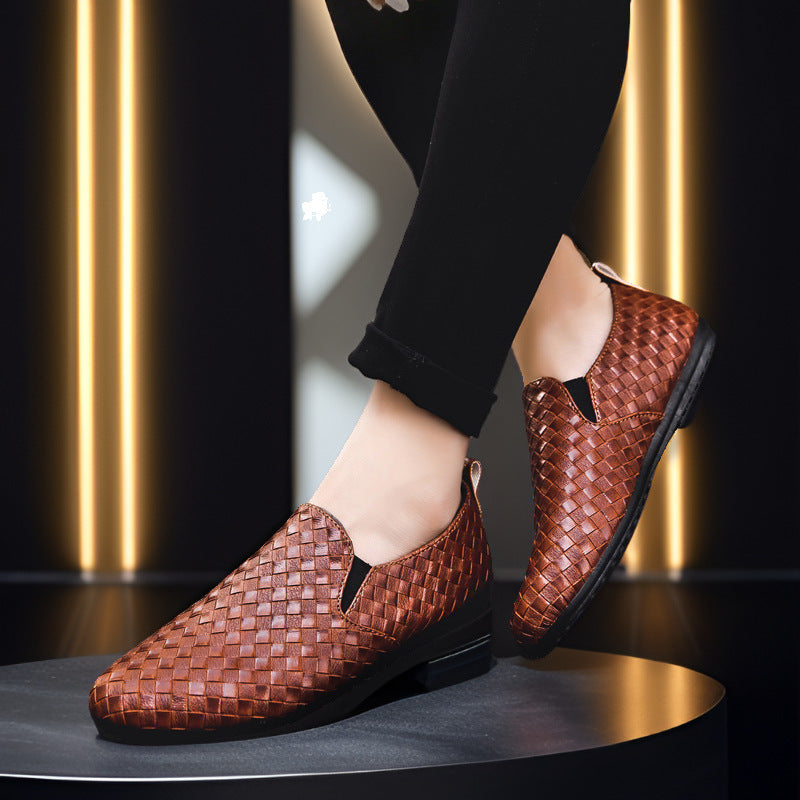 Handwoven Leather Slip‑On Shoes for Men's Women Shoes
