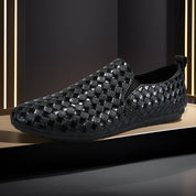Handwoven Leather Slip‑On Shoes for Men's Women Shoes