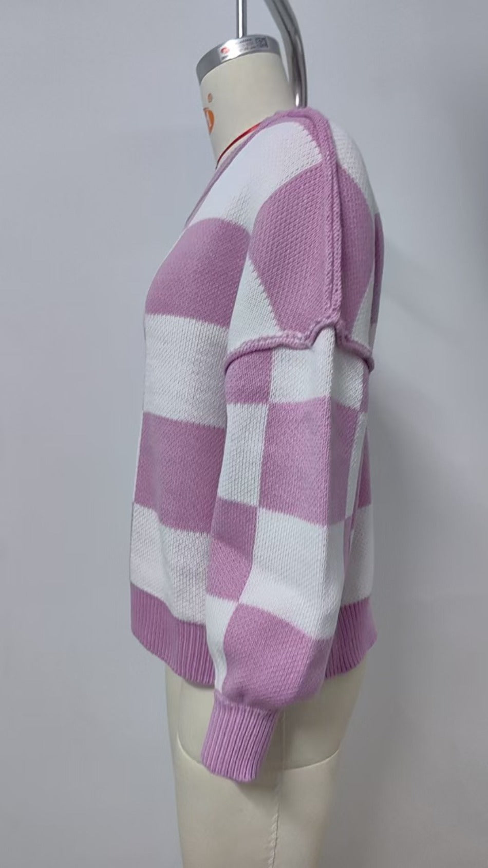 Women's Checkerboard Knit Sweater Sweaters