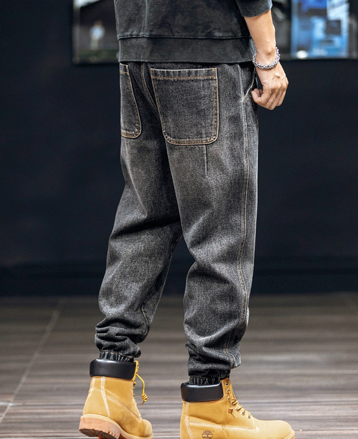 V Line Denim Jogger Men's Clothing