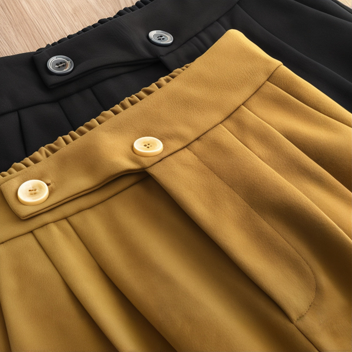 Buttoned Straight Leg Pant Women's Clothing
