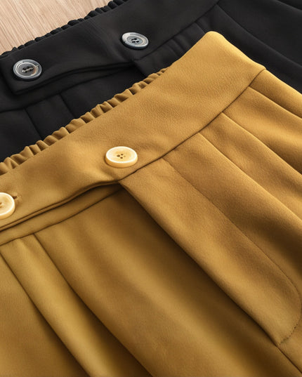 Buttoned Straight Leg Pant Women's Clothing