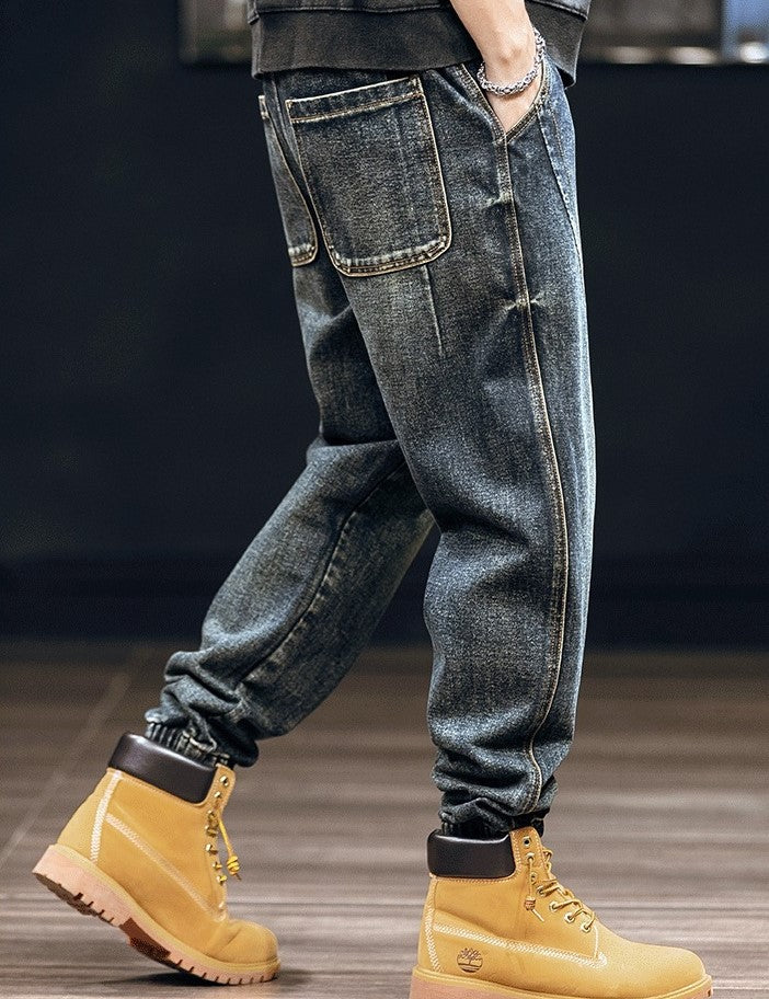 V Line Denim Jogger Men's Clothing