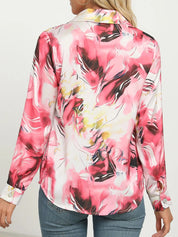 Marble Satin Statement Blouse Blouses & Shirts