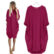 Matilda | Elegant Tummy Covering Dress Purple Dress