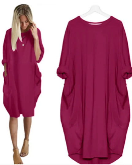Matilda | Elegant Tummy Covering Dress Purple Dress
