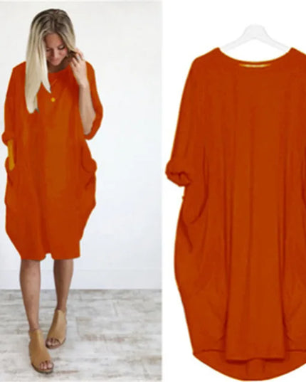 Matilda | Elegant Tummy Covering Dress Orange Dress