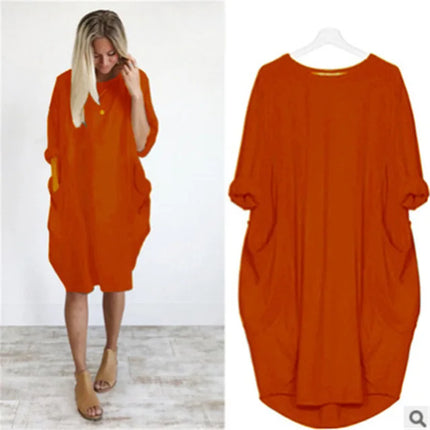 Matilda | Elegant Tummy Covering Dress Orange Dress