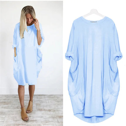 Matilda | Elegant Tummy Covering Dress Light Blue Dress