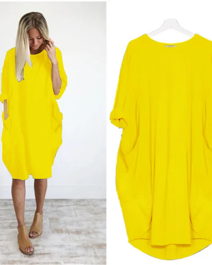 Matilda | Elegant Tummy Covering Dress Yellow Dress