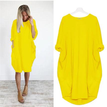 Matilda | Elegant Tummy Covering Dress Yellow Dress
