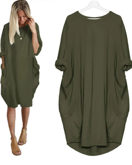 Matilda | Elegant Tummy Covering Dress Green Dress