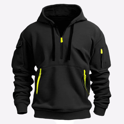 Dropped Shoulder Hooded Sweatshirt Black Sweatshirt