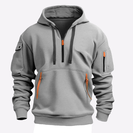 Dropped Shoulder Hooded Sweatshirt Light Gray Sweatshirt