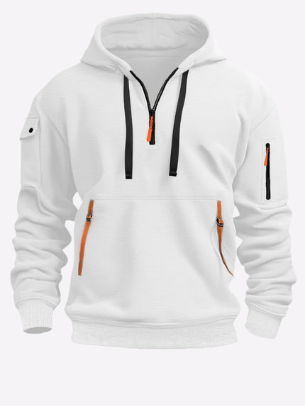 Dropped Shoulder Hooded Sweatshirt White Sweatshirt