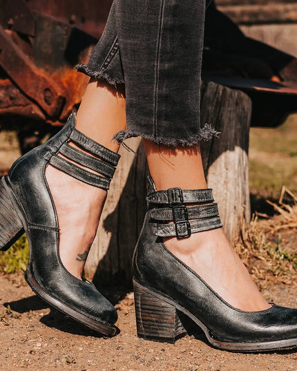Elegant Belt Buckle Strap Mary Jane Shoes Shoes