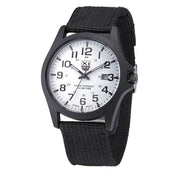 Men's Military-Style Rugged Watch with Illuminated Dial Black and white Men Fashion