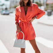 Women's Oversized Blazer Dress Orange Blazers