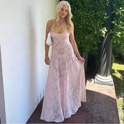 Elegant Floral Lace-Up Maxi Dress – Summer Party & Evening Wear Dresses