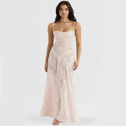 Elegant Floral Lace-Up Maxi Dress – Summer Party & Evening Wear Dresses