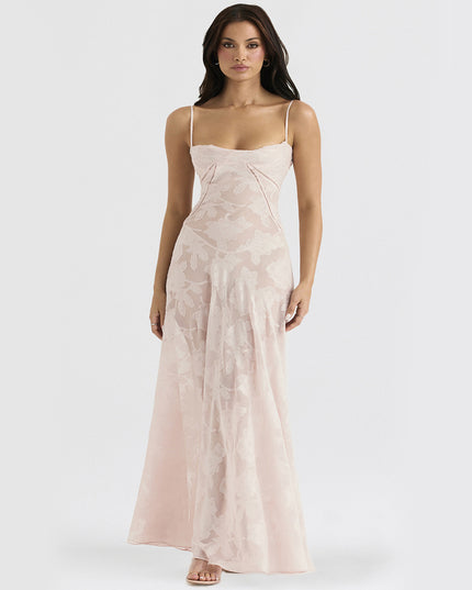 Elegant Floral Lace-Up Maxi Dress – Summer Party & Evening Wear Dresses