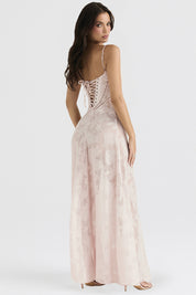 Elegant Floral Lace-Up Maxi Dress – Summer Party & Evening Wear Dresses
