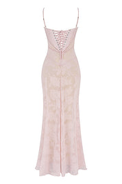 Elegant Floral Lace-Up Maxi Dress – Summer Party & Evening Wear Dresses