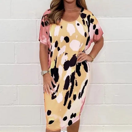 Camilla | Leopard print loose casual dress Apricot Dresses