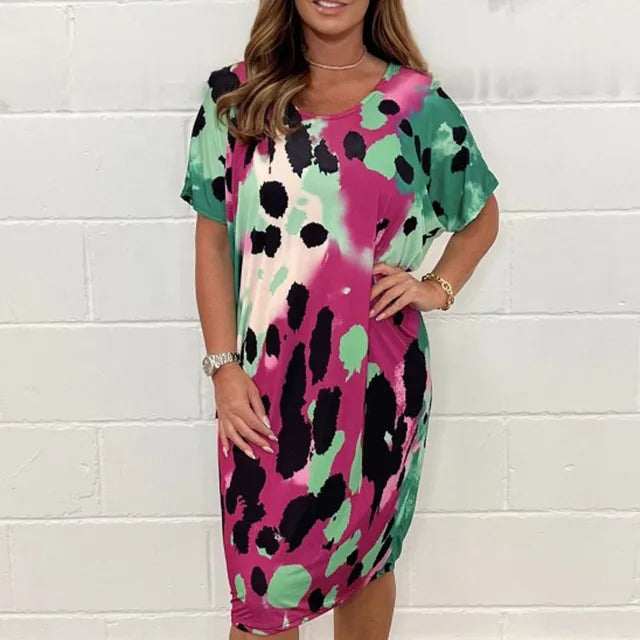Camilla | Leopard print loose casual dress Green Dresses