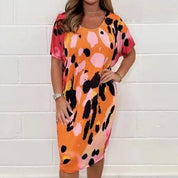 Camilla | Leopard print loose casual dress Orange Dresses