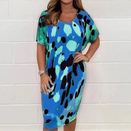 Camilla | Leopard print loose casual dress Blue Dresses