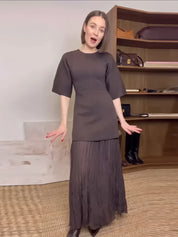 Elegant O-Neck Short Sleeve Maxi Dress Dresses