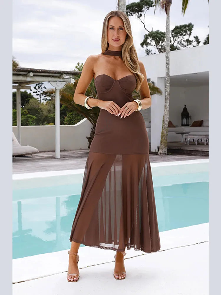 Elegant O-Neck Short Sleeve Maxi Dress long dress Dresses
