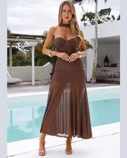 Elegant O-Neck Short Sleeve Maxi Dress long dress Dresses