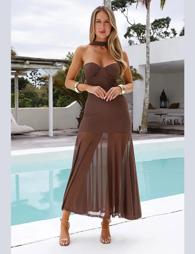 Elegant O-Neck Short Sleeve Maxi Dress long dress Dresses