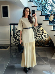 Elegant O-Neck Short Sleeve Maxi Dress green dress Dresses