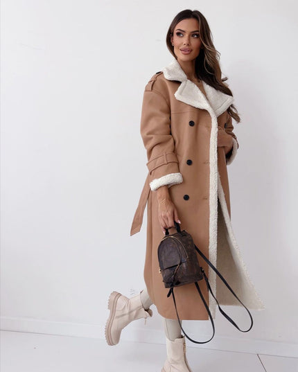 Luxury Teddy Coat Khaki Coat