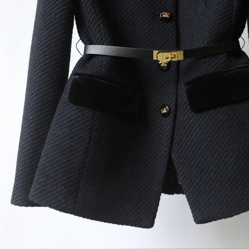 Elegant Wool-Blend Office Jacket Jackets