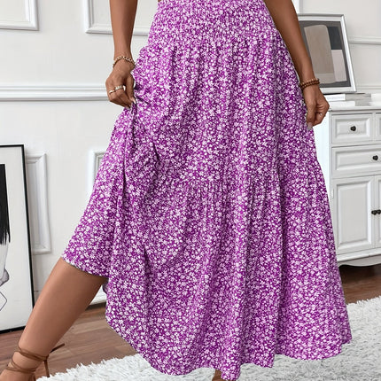 Elena Ditsy Floral Skirt Violet