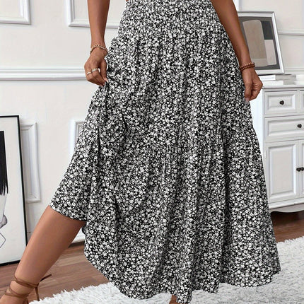 Elena Ditsy Floral Skirt Black
