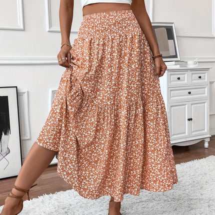 Elena Ditsy Floral Skirt Orange Blossom