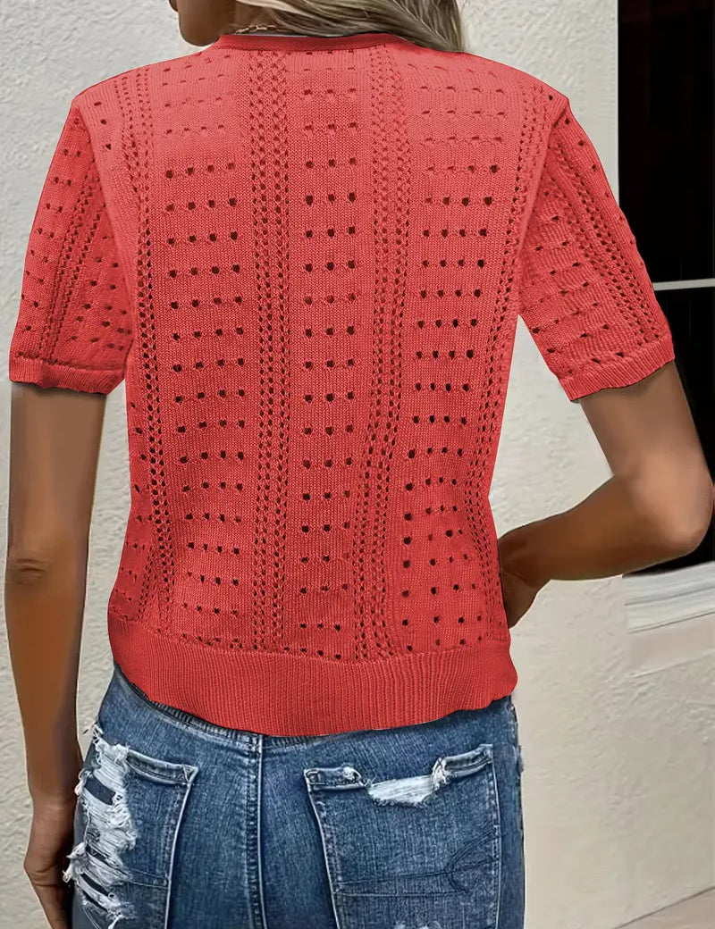 Elena Hollow Knit Cardigan Cardigan