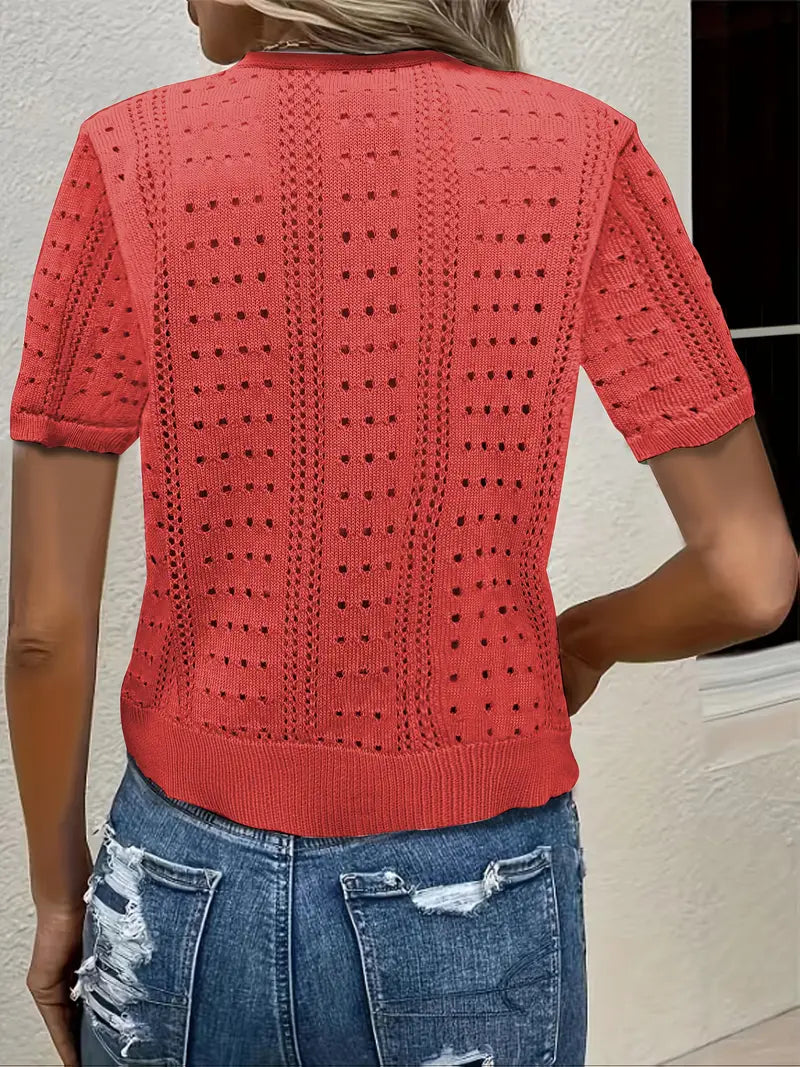 Elena Hollow Knit Cardigan Cardigan